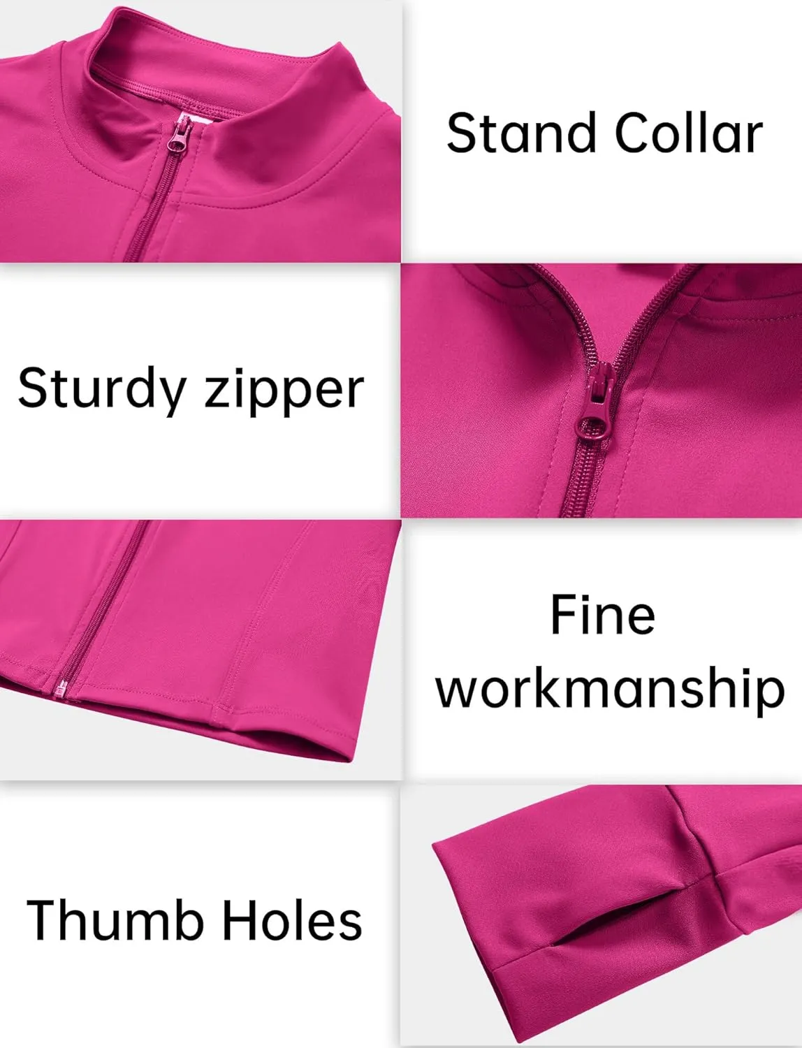 FEOYA Women Long Sleeve Full Zip Workout Crop Jacket Slim Fit Turtleneck Thumbhole Sports Track Jacket Ultra Short 2023