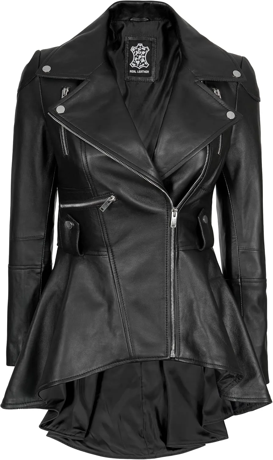 fjackets Leather Jacket Women - Real Lambskin Leather Jackets For Womens Stylish Leather Jacket for All Seasons