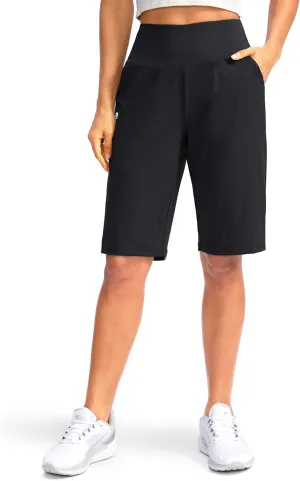 G Gradual Women's 12" Bermuda Long Shorts with Pockets High Waisted Stretch Knee Length Shorts for Women Summer Walking