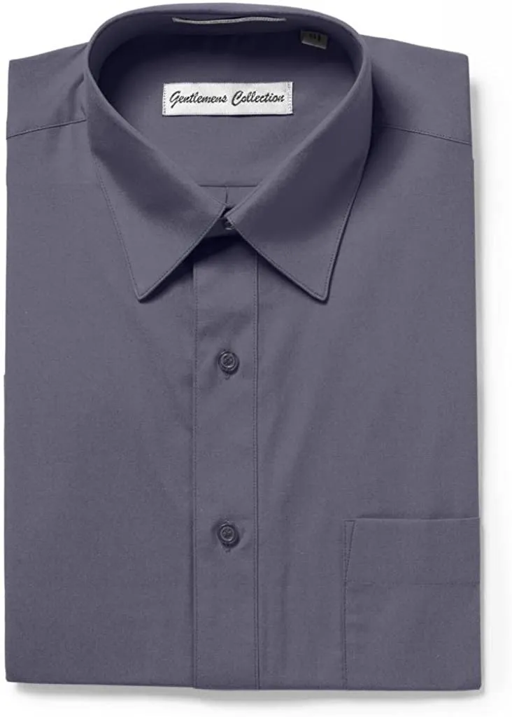 Gentlemen’s Collection Mens Regular Fit Short Sleeve Easy Care Dress Shirt – Colors