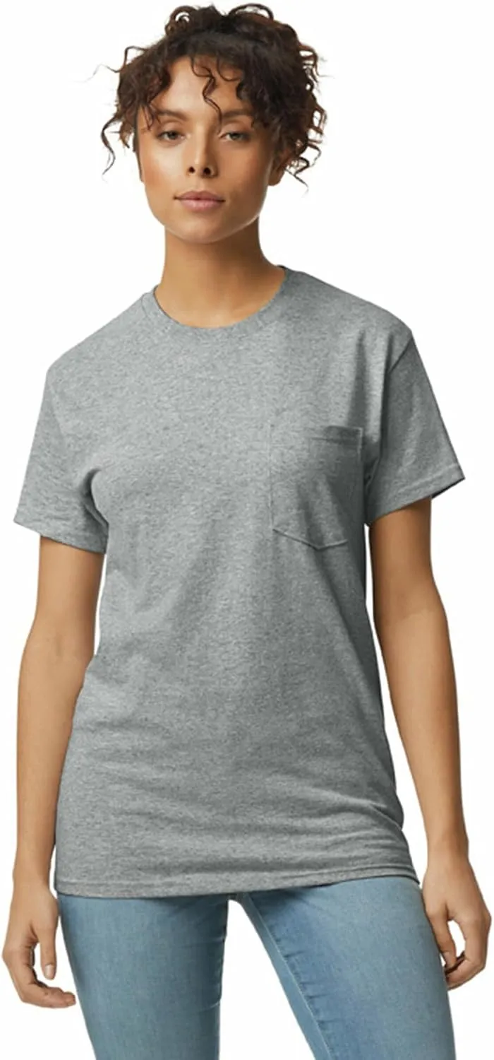 Gildan Unisex Adult Ultra Cotton T-Shirt with Pocket, Style G2300, 2-Pack