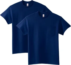 Gildan Unisex Adult Ultra Cotton T-Shirt with Pocket, Style G2300, 2-Pack