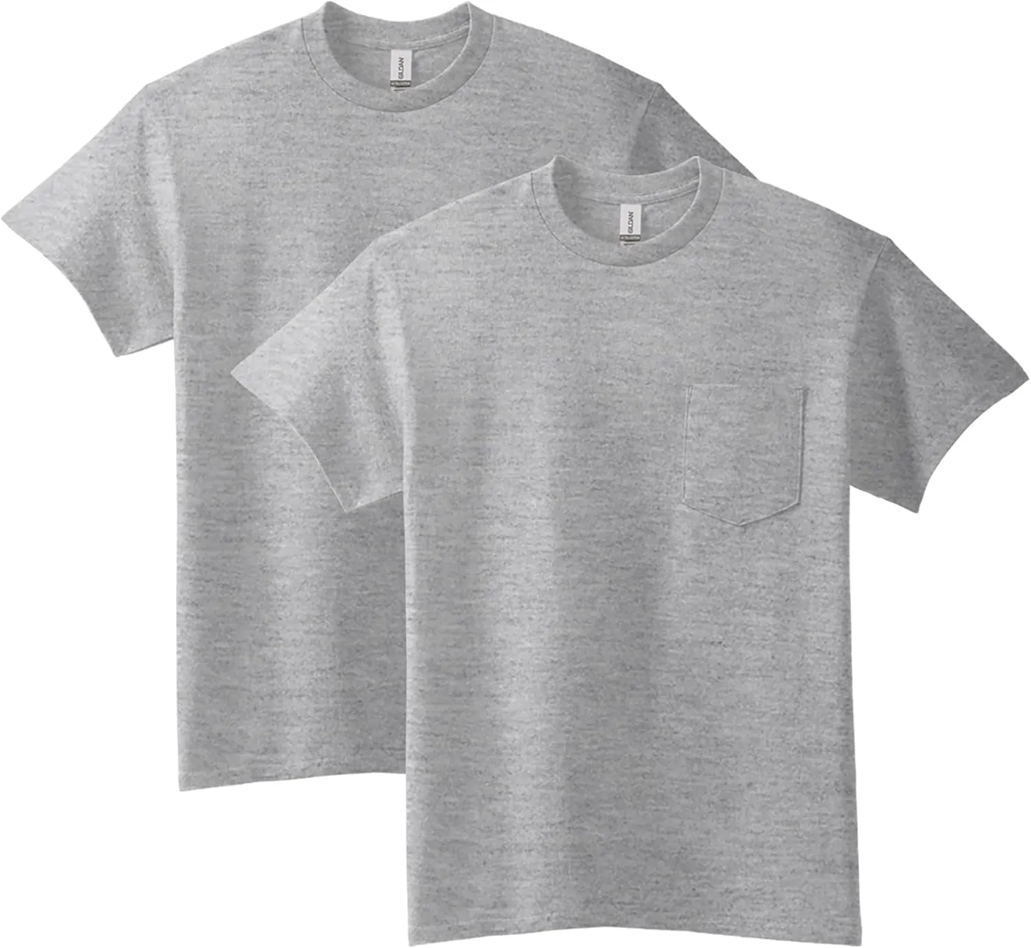 Gildan Unisex Adult Ultra Cotton T-Shirt with Pocket, Style G2300, 2-Pack