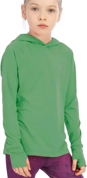 Girls Long Sleeve Shirt UPF50  Lightweight Hoodie Thin Active Tee Workout Running Pullover Top with Thumb Hole 3-12Years