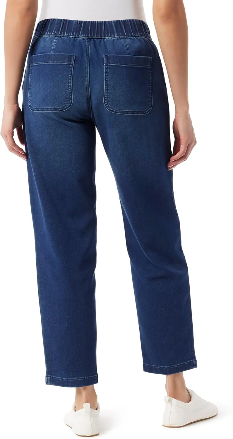 Gloria Vanderbilt Women's Anya Drawstring Pull on Straight Leg Jean Standard