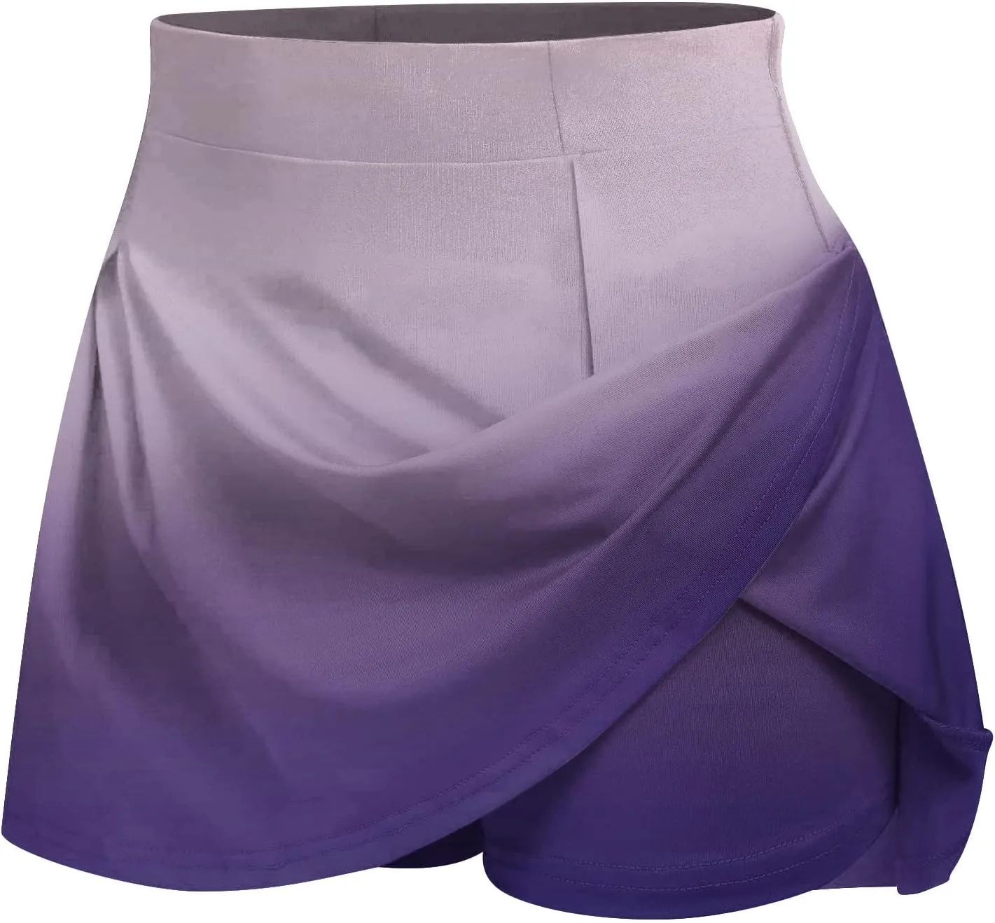 HGps8w Women High Waisted Tennis Skirts Gradient Athletic Stretchy Tummy Control Flowy Golf Skorts Skirts with Pockets Shorts