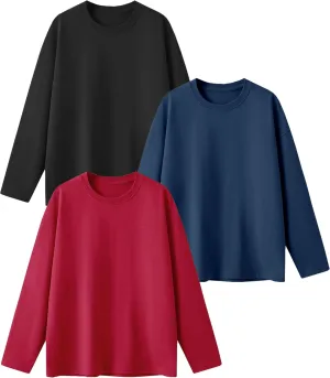HIBETY 3 Pack Athletic Kids T-Shirts, Moisture-Wicking Dry-Fit Sports Tee, Gym Workout Short/Long Sleeve Shirts