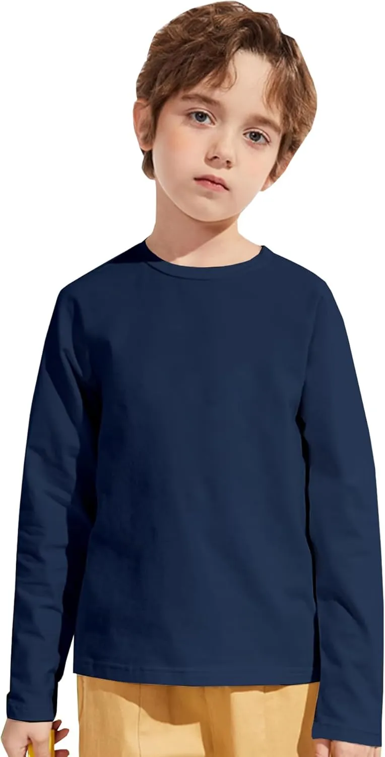 HIBETY 3 Pack Athletic Kids T-Shirts, Moisture-Wicking Dry-Fit Sports Tee, Gym Workout Short/Long Sleeve Shirts