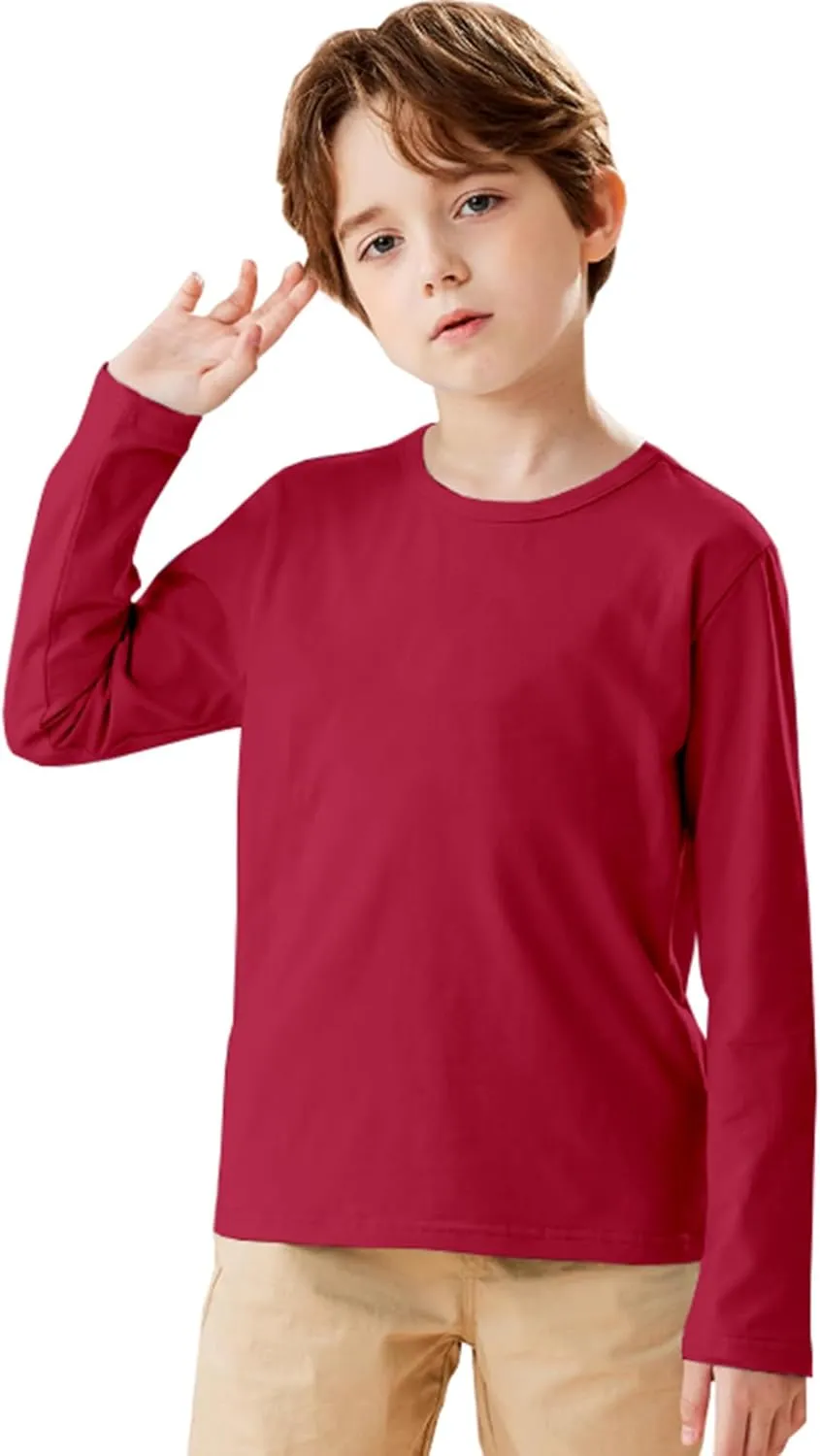 HIBETY 3 Pack Athletic Kids T-Shirts, Moisture-Wicking Dry-Fit Sports Tee, Gym Workout Short/Long Sleeve Shirts