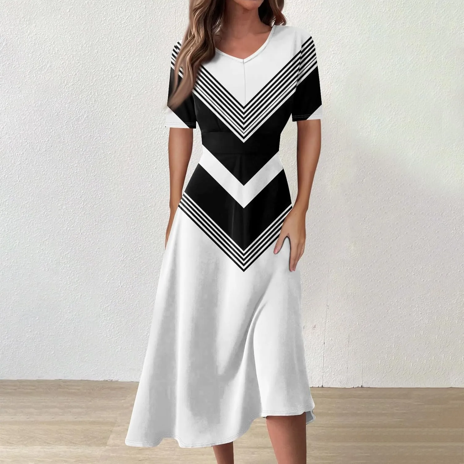 Independence Day Maxi Dresses for Women 2024 Short Sleeve Stars Stripes A-Line Summer Dresses, Small-5X-Large