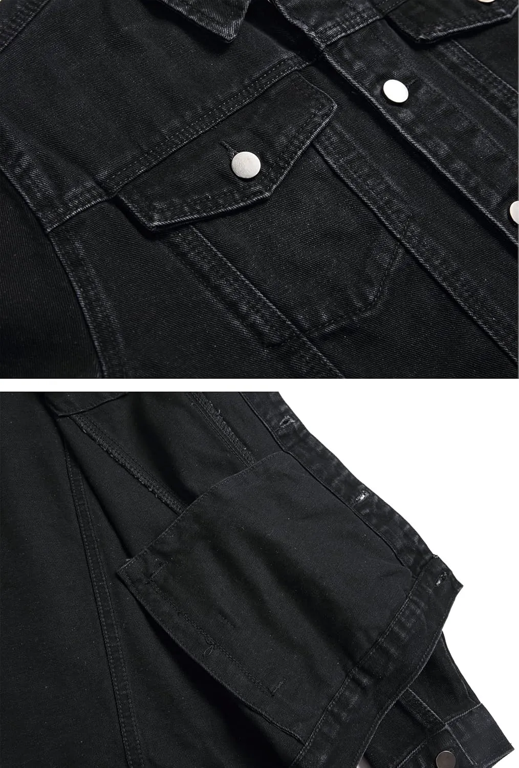 Jean Jacket Men, Men's Denim Jacket Distressed Ripped Slim Fit Stretch Trucker Jackets Classic Casual Denim Coat