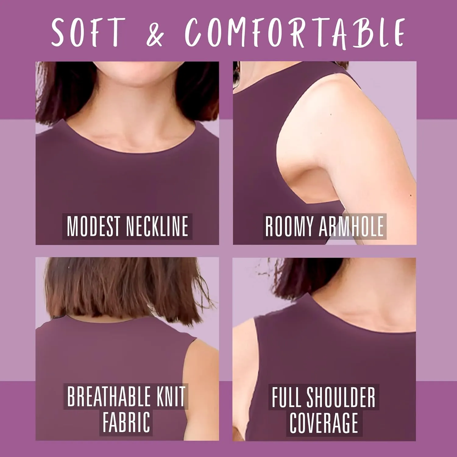 Kosher Casual Modest High Neck Tank Top for Women Full-Shoulder Sleeveless Shell