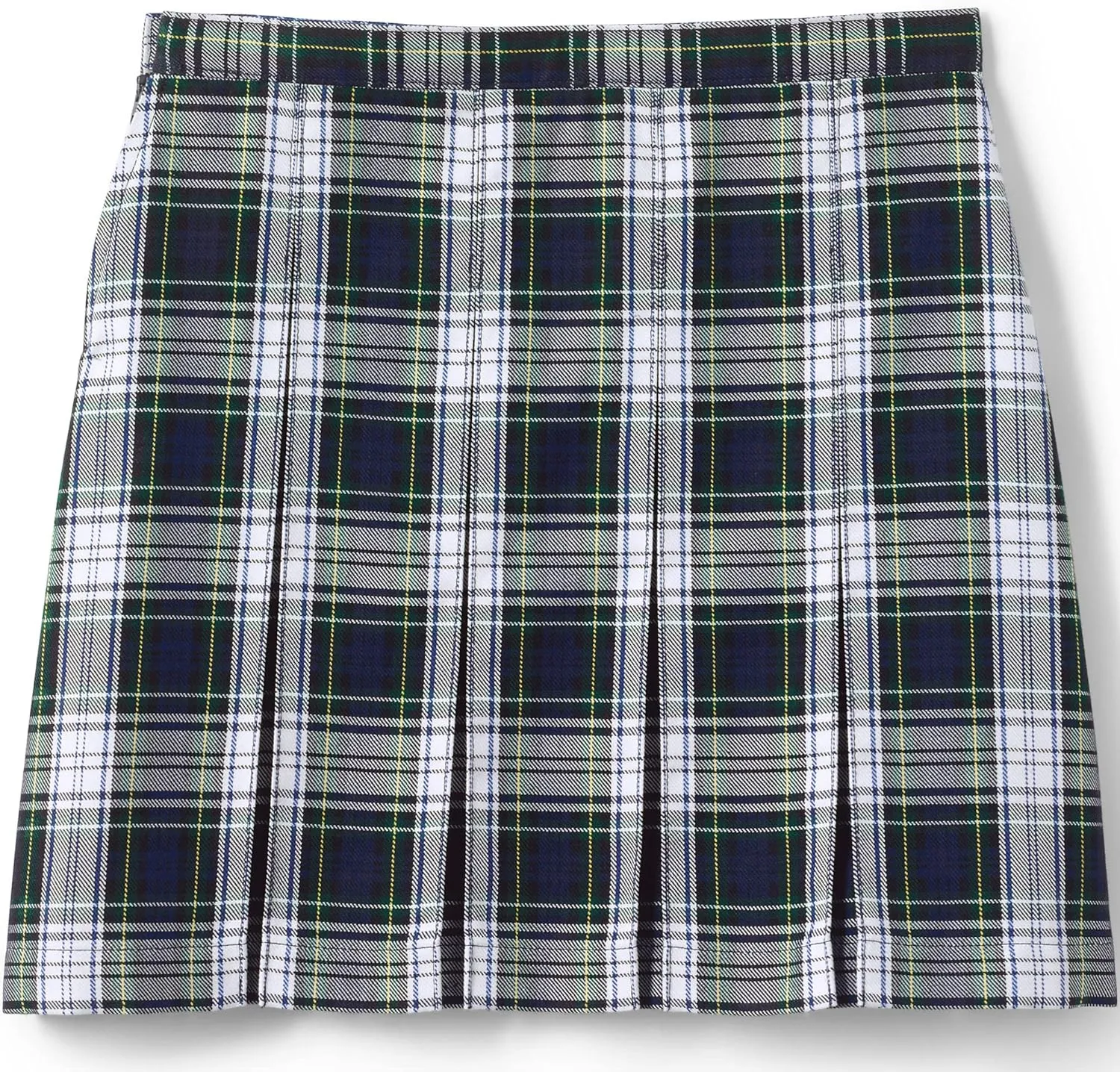 Lands' End School Uniform Girls Plaid Box Pleat Skirt Top of The Knee