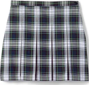 Lands' End School Uniform Girls Plaid Box Pleat Skirt Top of The Knee