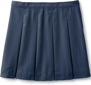 Lands' End School Uniform Girls Poly-Cotton Box Pleat Skirt Top of Knee