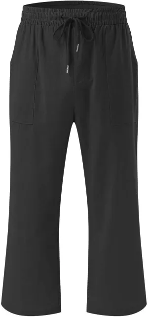 Lightweight Linen Pants Women Linen Pant Drawstring Elastic Trousers Comfy Straight Leg Linen Blend Pants Linen Outfit
