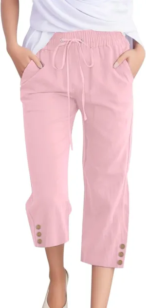 Linen Pants Women Plus Size Tapered Women's Spring and Summer Cotton and Linen Trousers Plus Size Wide Leg Pants