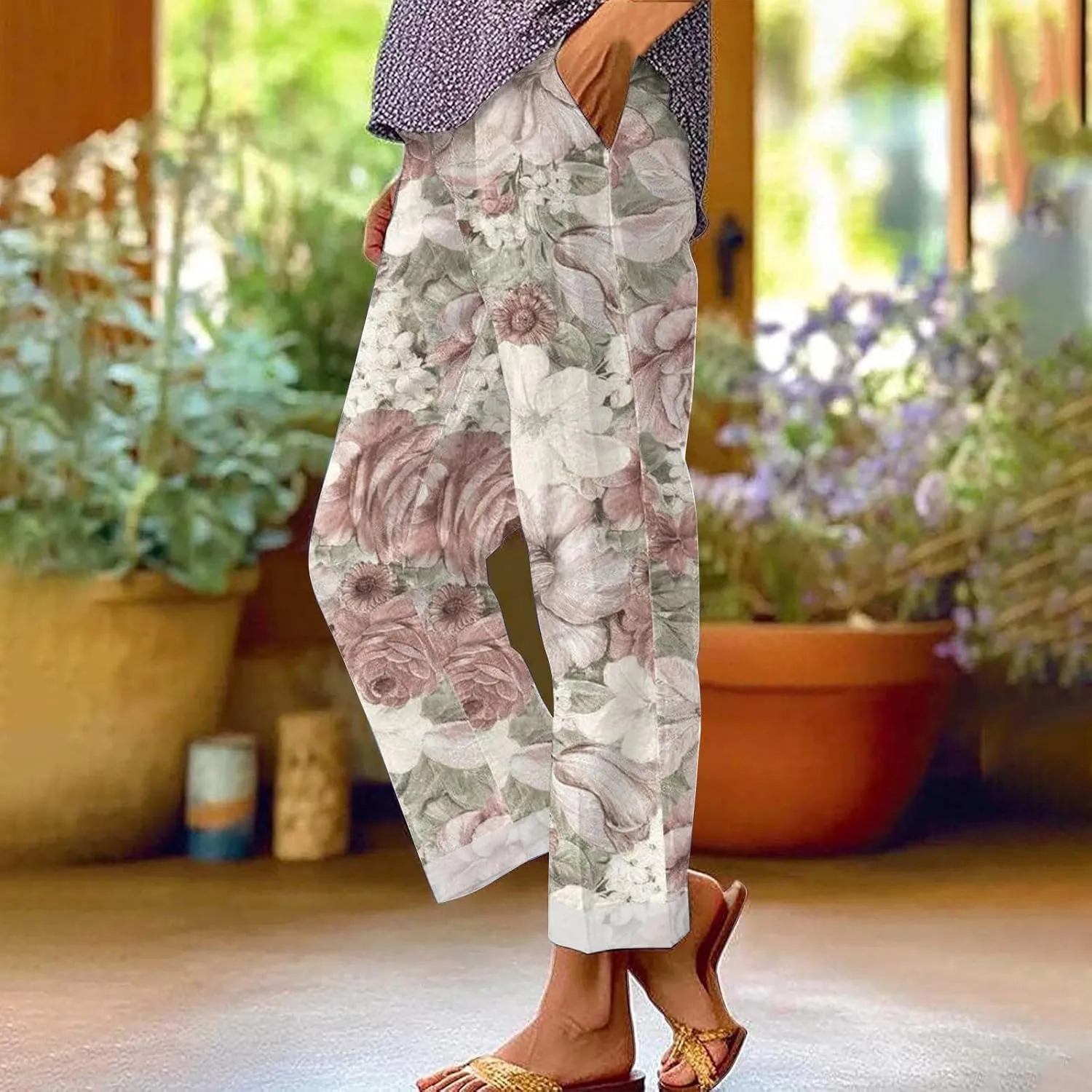 Linen Pants Women Tall Loose Pocket Patchwork Casual Cotton and Linen Pants Cotton Linen Pants Women 2024 Cotton