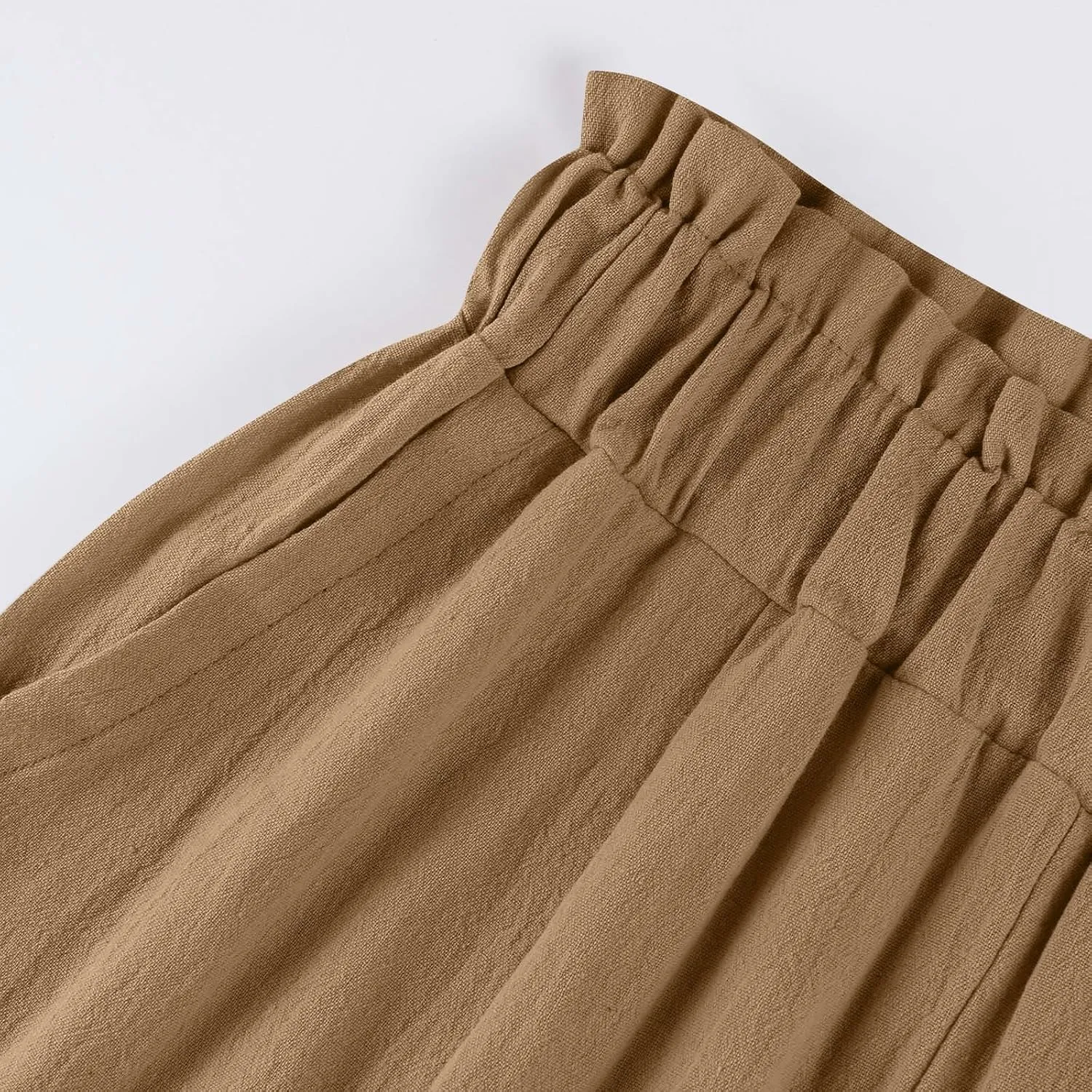Linen Wide Leg Pants for Women Dressy High Waisted Palazzo Pants Casual Summer Comfy Work Pants Slacks with Pockets