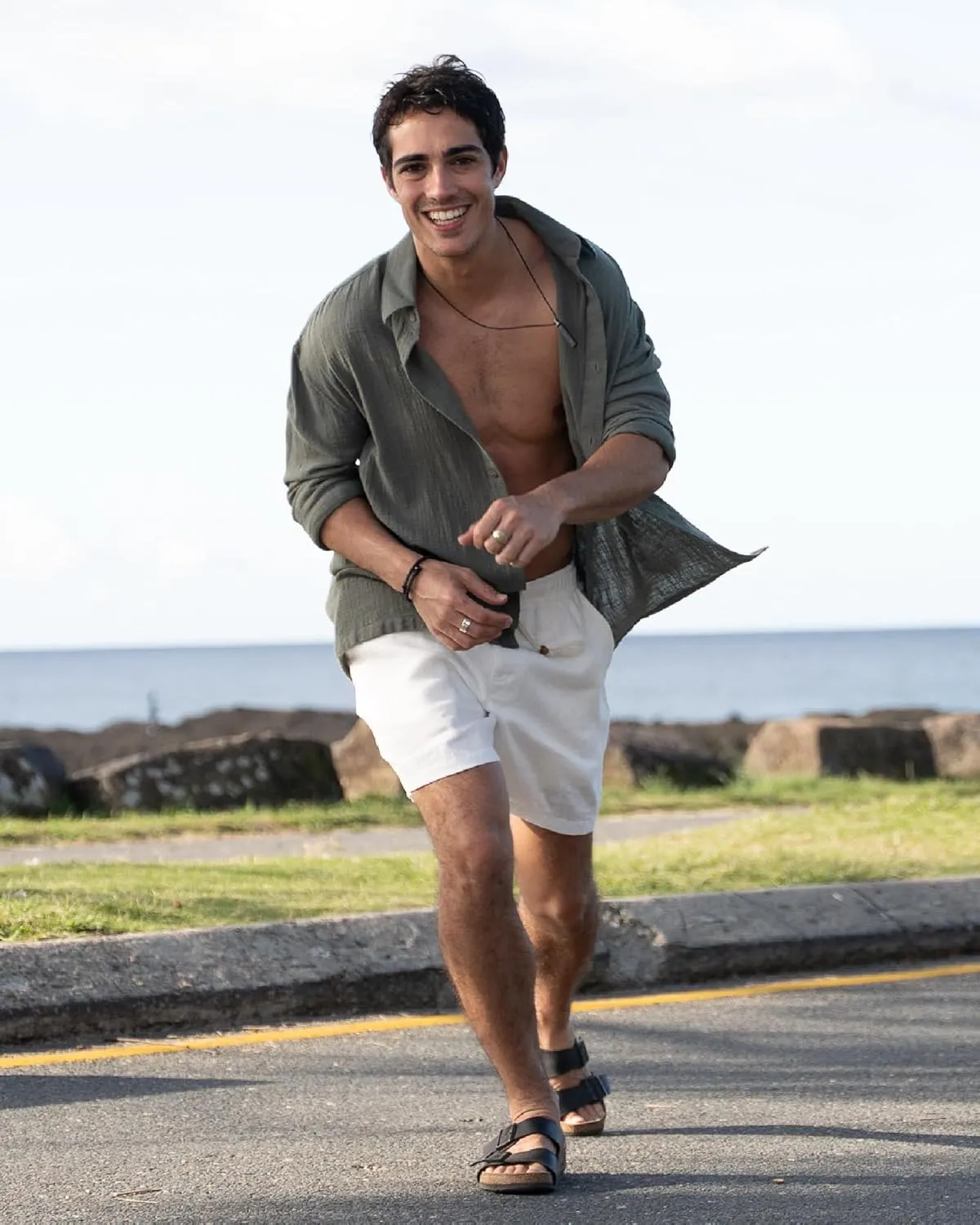 maamgic Mens Casual Linen Shorts 5/7 Inch Elastic Waist Drawstring Summer 2 in 1 Beach Shorts with Pockets