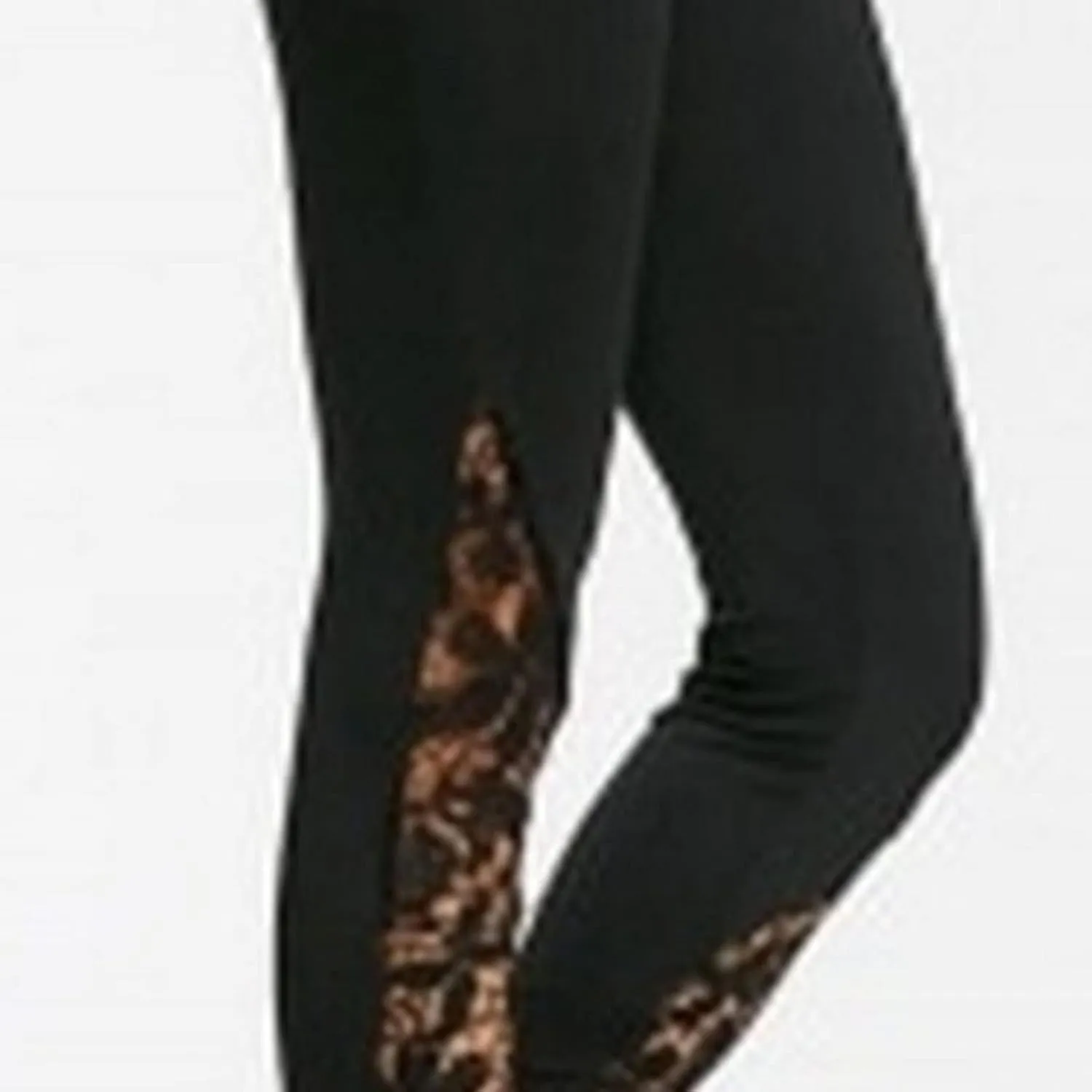 Maiyifu-GJ Women's Lace Mesh Hollow Leggings Tummy Control Stretch Sheer Workout Trousers Sexy High Waist Yoga Bodycon Pants