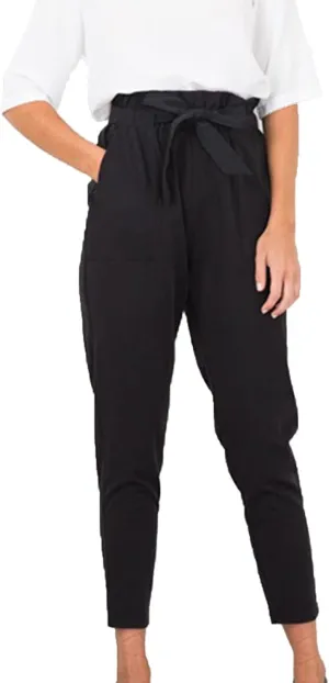 Maiyifu-GJ Women's Paper Bag Belted Pencil Pants Casual Slim Fit Self Tie Office Trouser High Elastic Waist Solid Comfy Pant