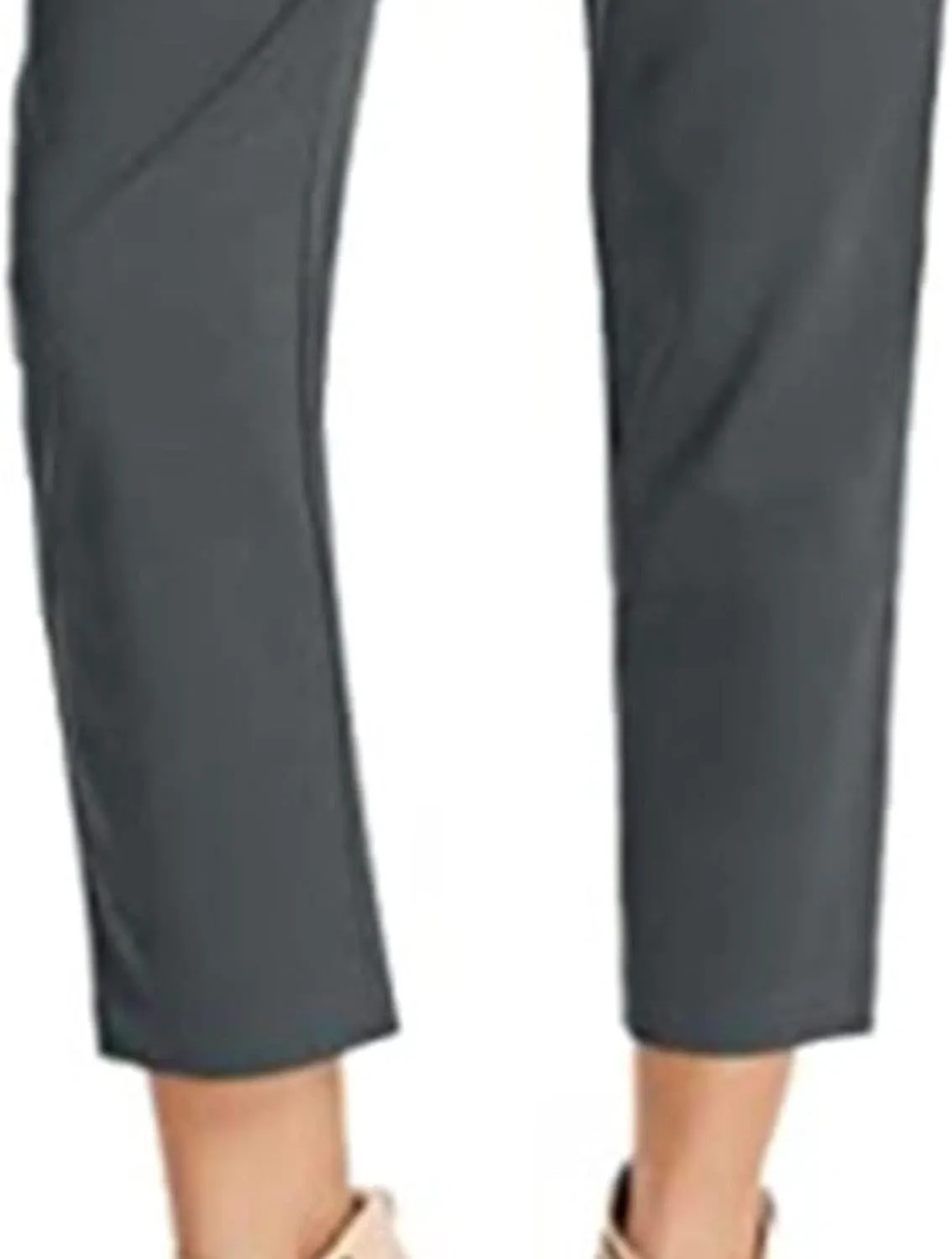 Maiyifu-GJ Women's Paper Bag Belted Pencil Pants High Elastic Waist Solid Ankle Pant Casual Slim Fit Self Tie Office Trouser