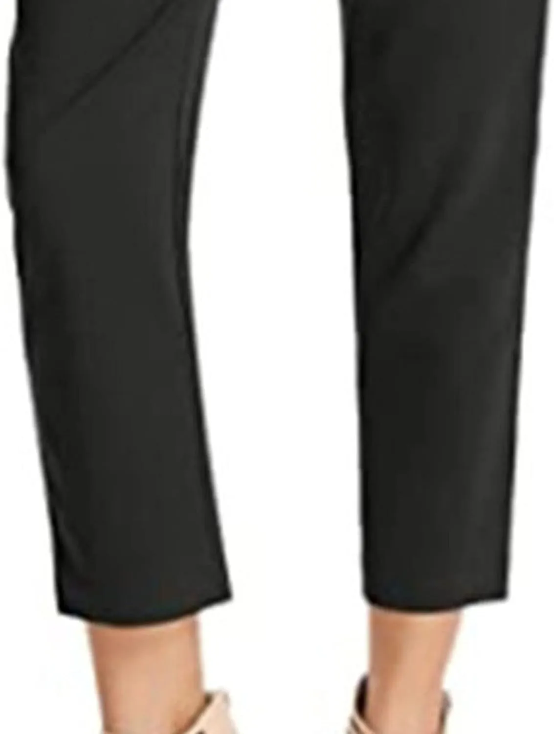 Maiyifu-GJ Women's Paper Bag Belted Pencil Pants High Elastic Waist Solid Ankle Pant Casual Slim Fit Self Tie Office Trouser