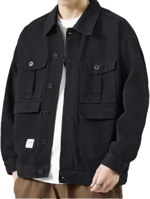 Man Denim Jackets Cargo Coat For Men Blazer Distressed Slim Denim Jacket Coat