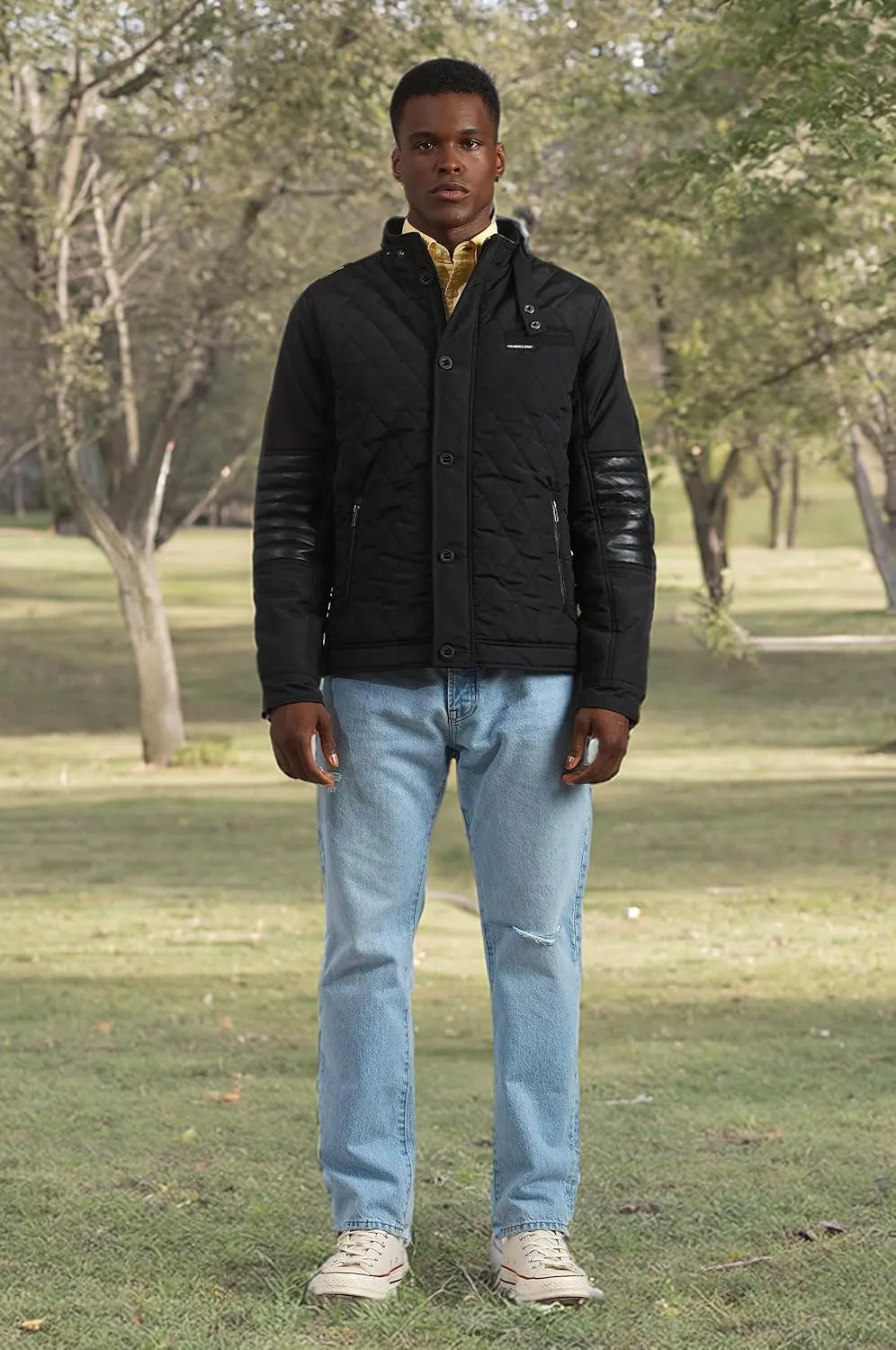Members Only Belmont Men's Quilted Bomber Jacket | Men's Winter Diamond Quilted Outerwear