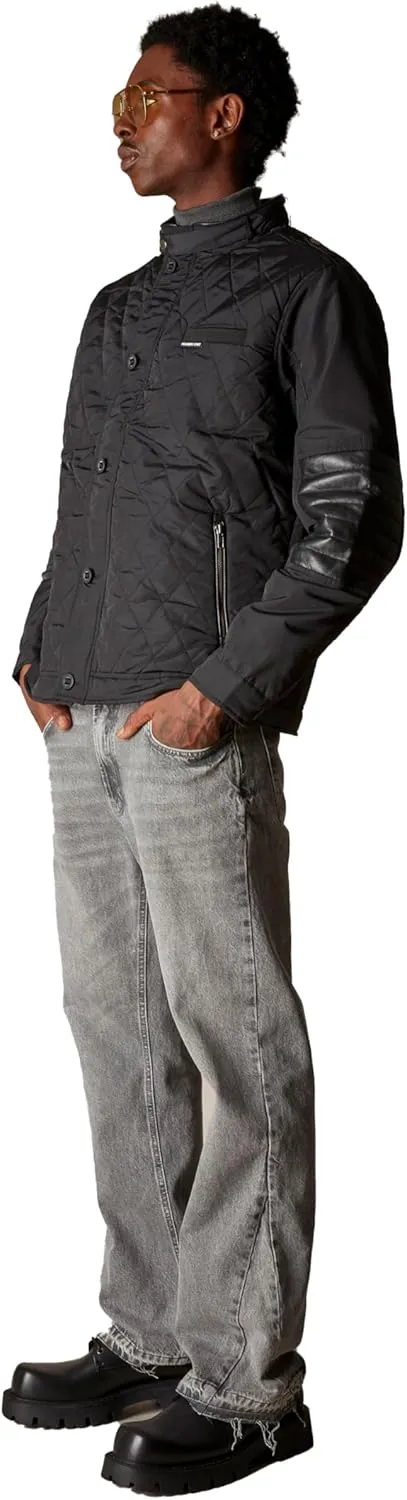 Members Only Belmont Men's Quilted Bomber Jacket | Men's Winter Diamond Quilted Outerwear