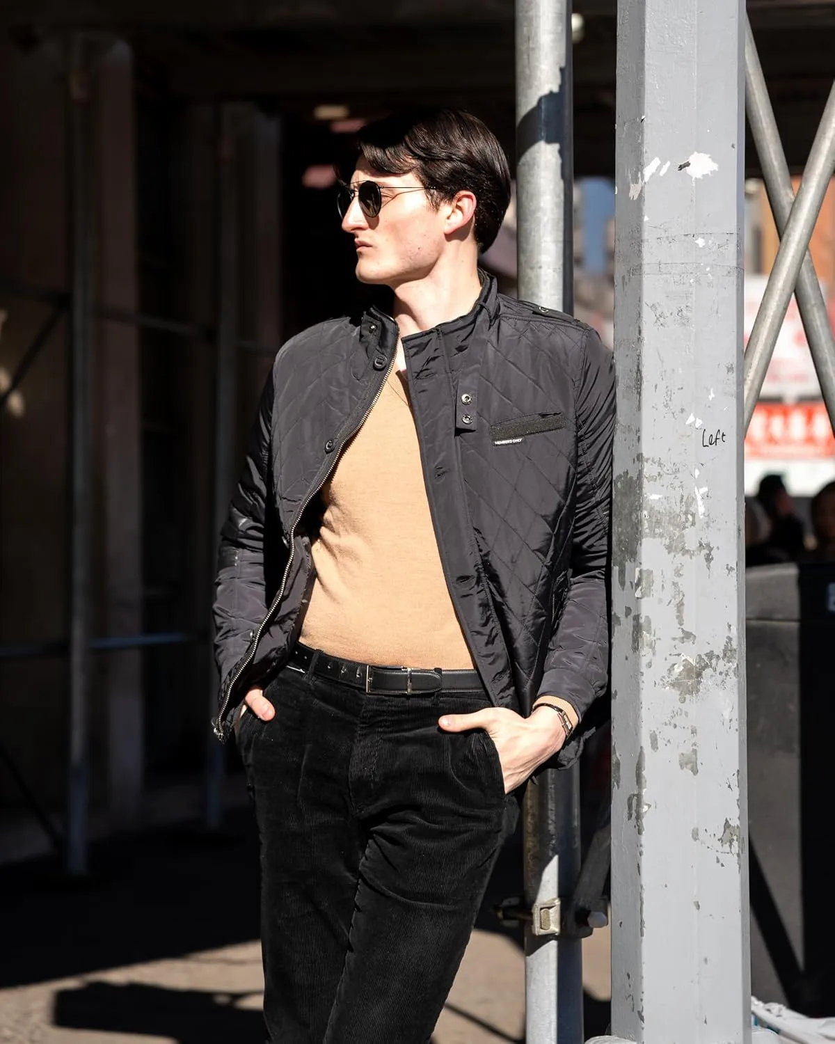 Members Only Belmont Men's Quilted Bomber Jacket | Men's Winter Diamond Quilted Outerwear