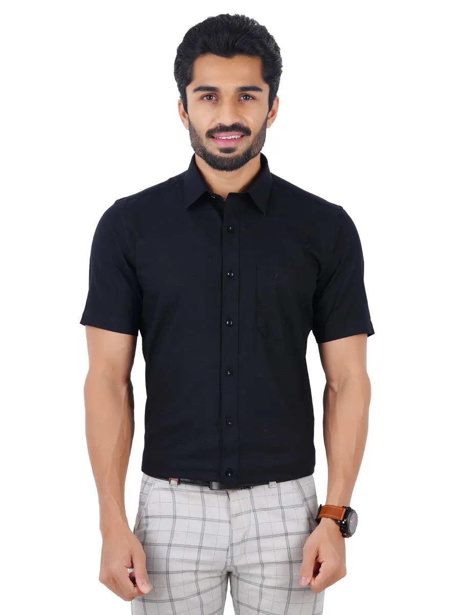 Men 100% Cotton Shirt Black GT8