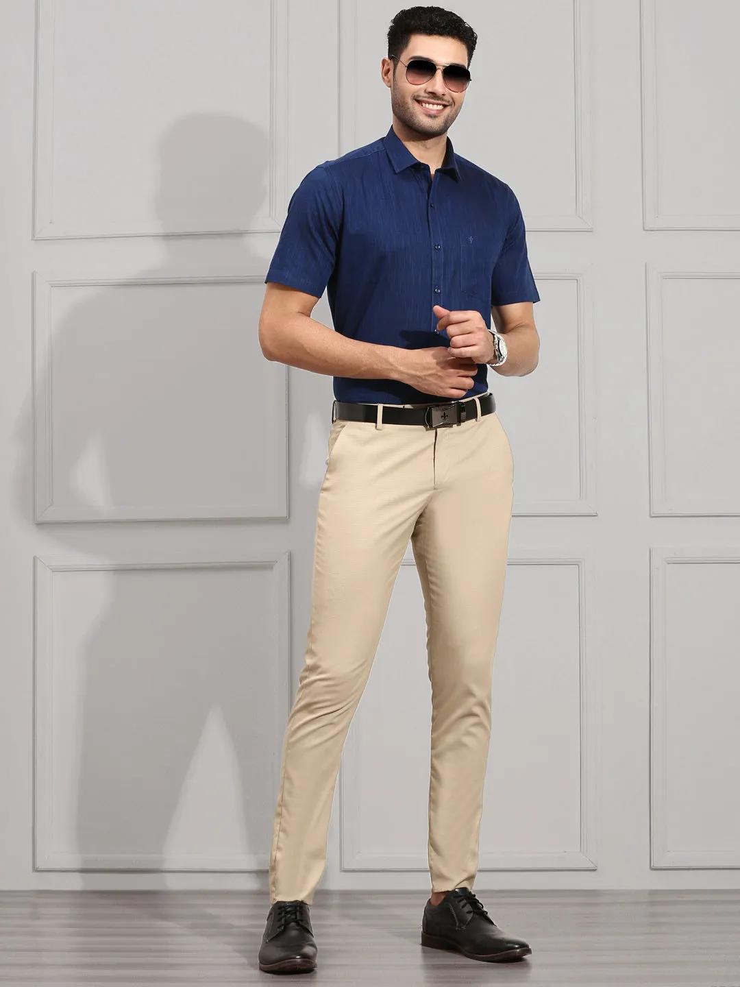 Men 100% Cotton Shirt Navy CL2 GT20