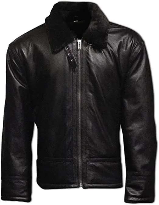 Men's B3 Bomber Flying Aviator Jacket Airforce RAF Real Sheepskin Leather Winter Jacket