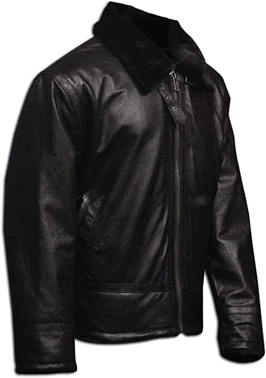 Men's B3 Bomber Flying Aviator Jacket Airforce RAF Real Sheepskin Leather Winter Jacket