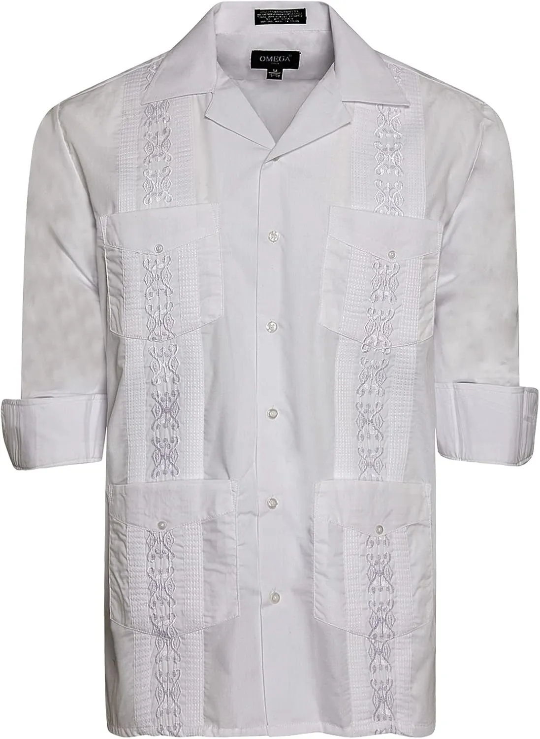 Men's Cuban Guayabera Long Sleeve Shirts Wedding Cigar Beach Bartender Casual