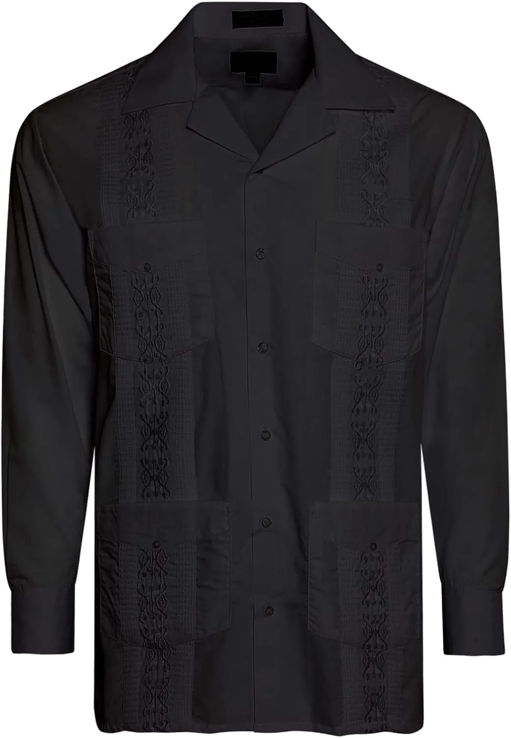 Men's Cuban Guayabera Long Sleeve Shirts Wedding Cigar Beach Bartender Casual