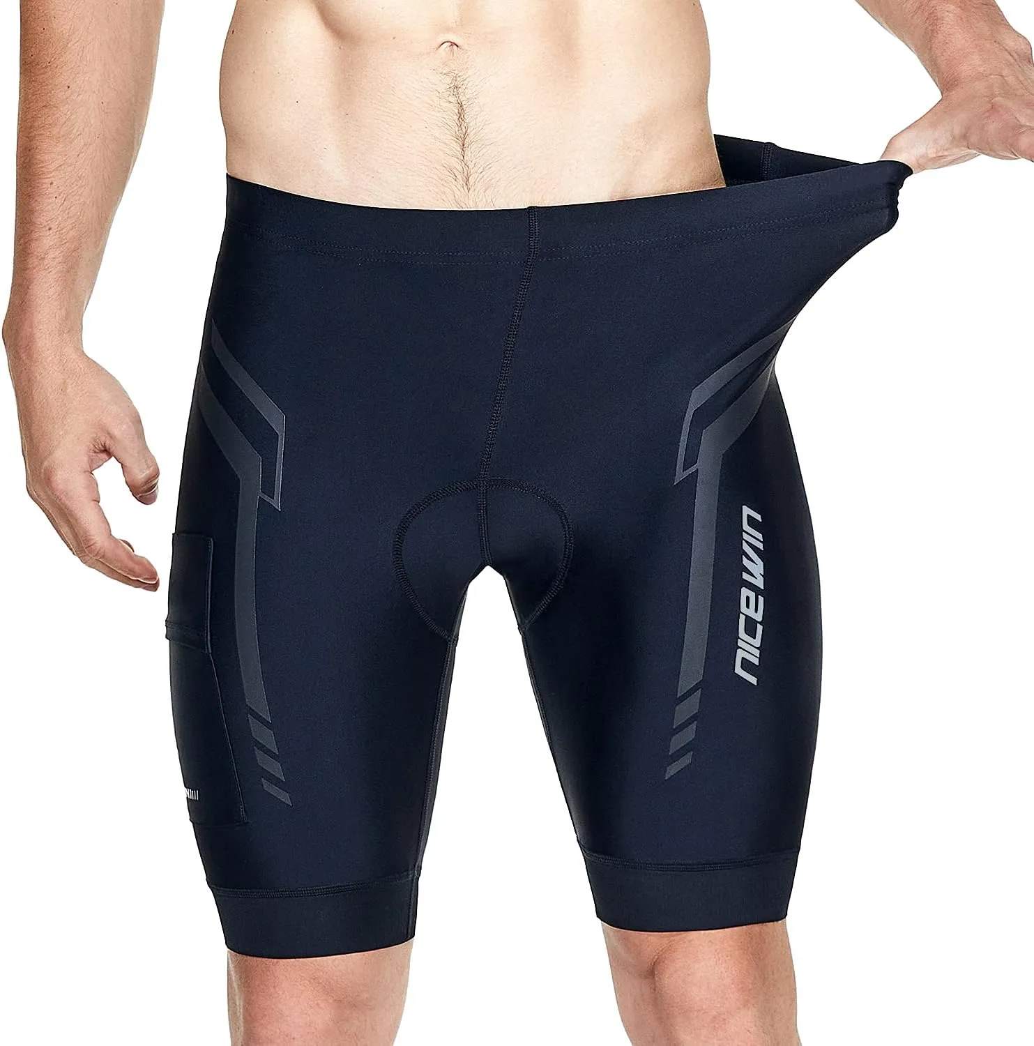 Men's Cycling Shorts Anti-Slip Leg 4D Padded Bike Shorts with 3-Pockets Breathable Biking Bicycle Motorcycle Half-Pants