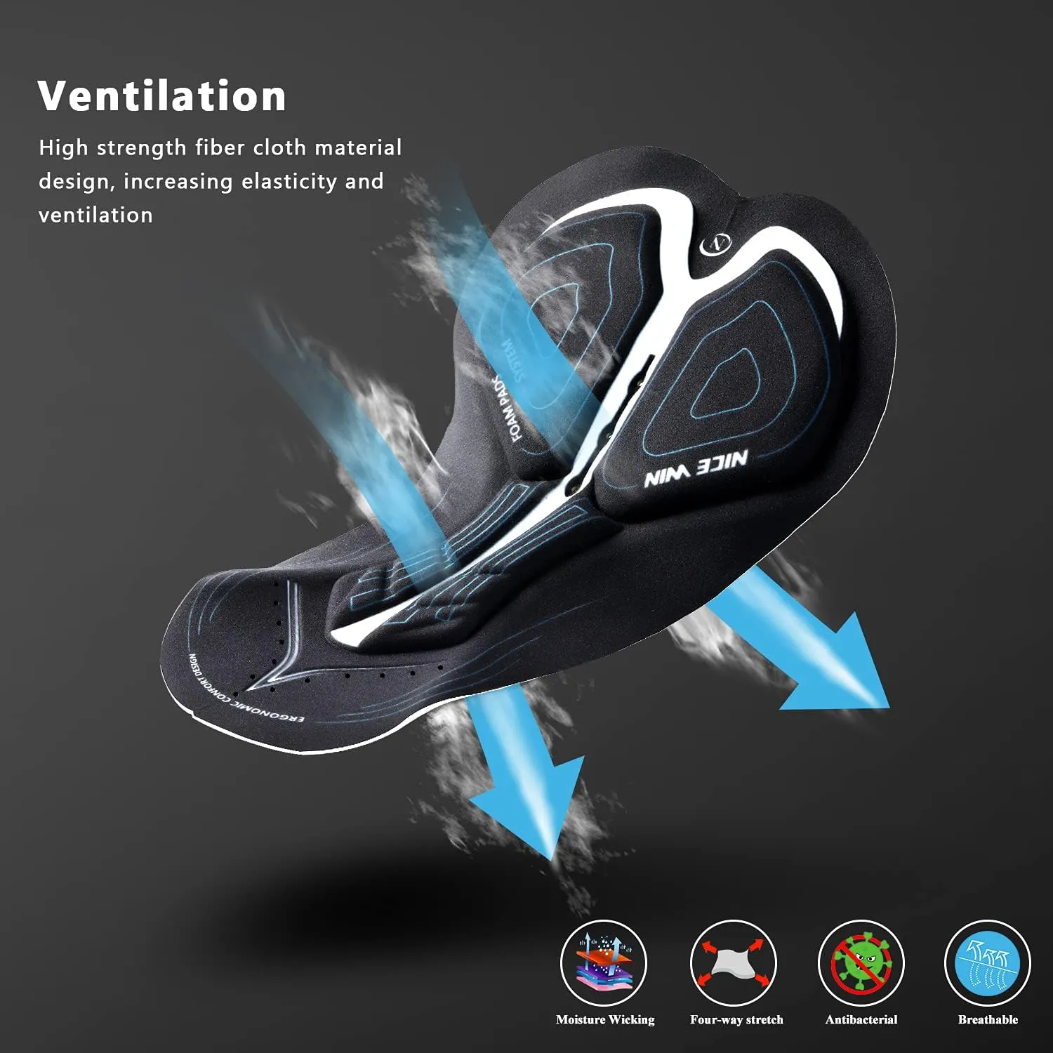 Men's Cycling Shorts Anti-Slip Leg 4D Padded Bike Shorts with 3-Pockets Breathable Biking Bicycle Motorcycle Half-Pants