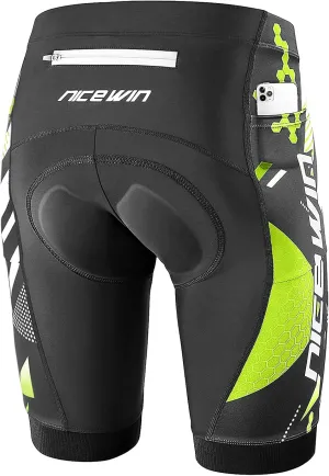 Men's Cycling Shorts Anti-Slip Leg 4D Padded Bike Shorts with 3-Pockets Breathable Biking Bicycle Motorcycle Half-Pants