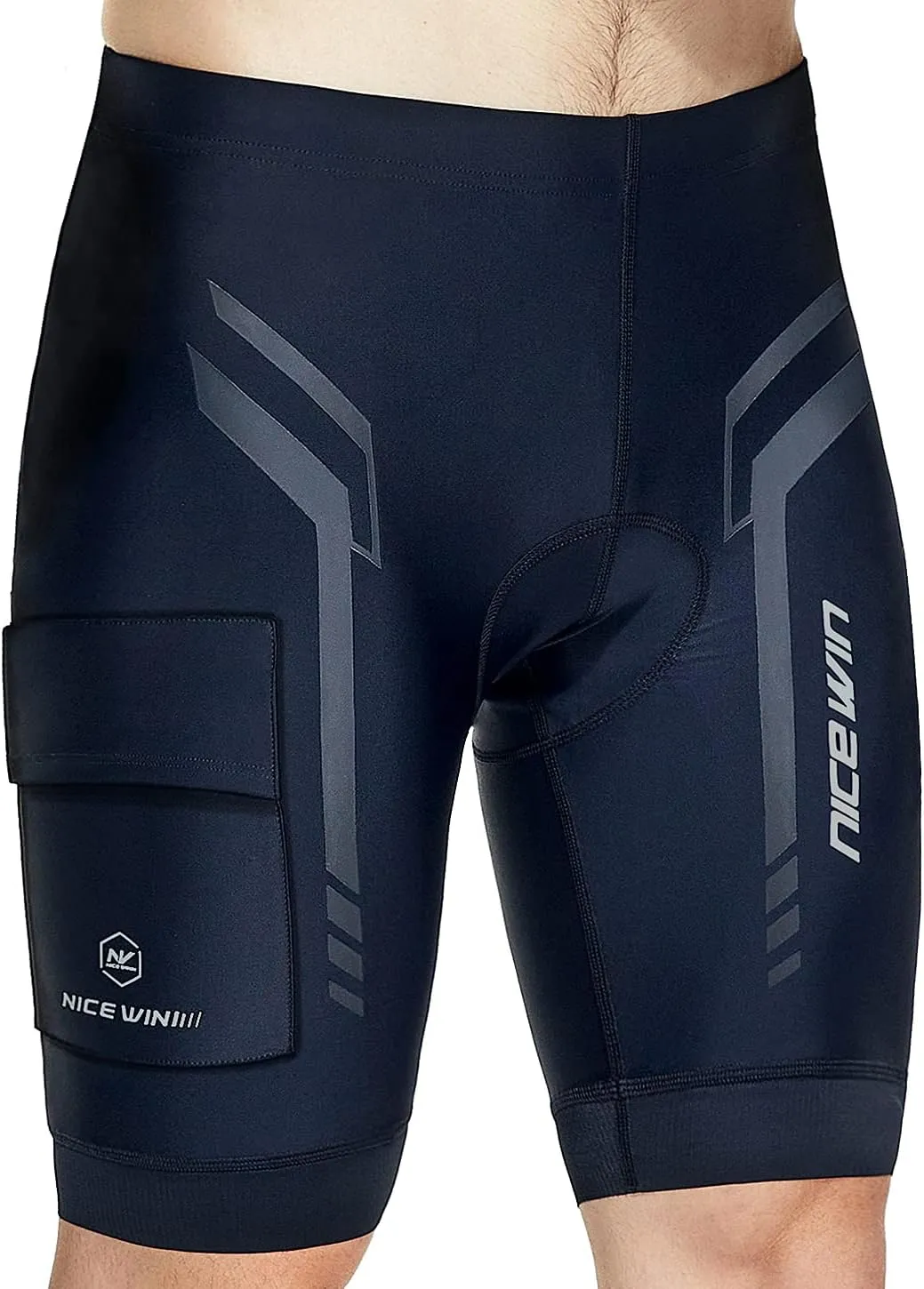 Men's Cycling Shorts Anti-Slip Leg 4D Padded Bike Shorts with 3-Pockets Breathable Biking Bicycle Motorcycle Half-Pants