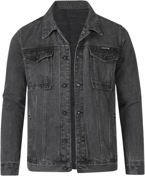 Men'S Denim Jackets, Men'S Casual Workwear Long Sleeve Lapel Collar Denim Jacket Loose Multi Pocket Coat