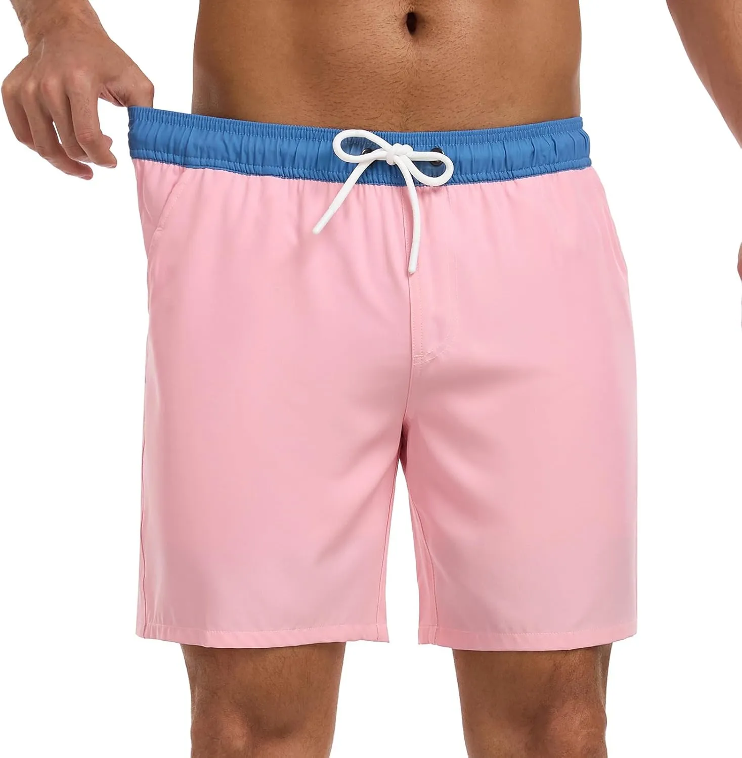 Mens Swim Trunks with Compression Liner 7 Inch Swim Shorts 2 in 1 Quick Dry Board Shorts Beach Wear