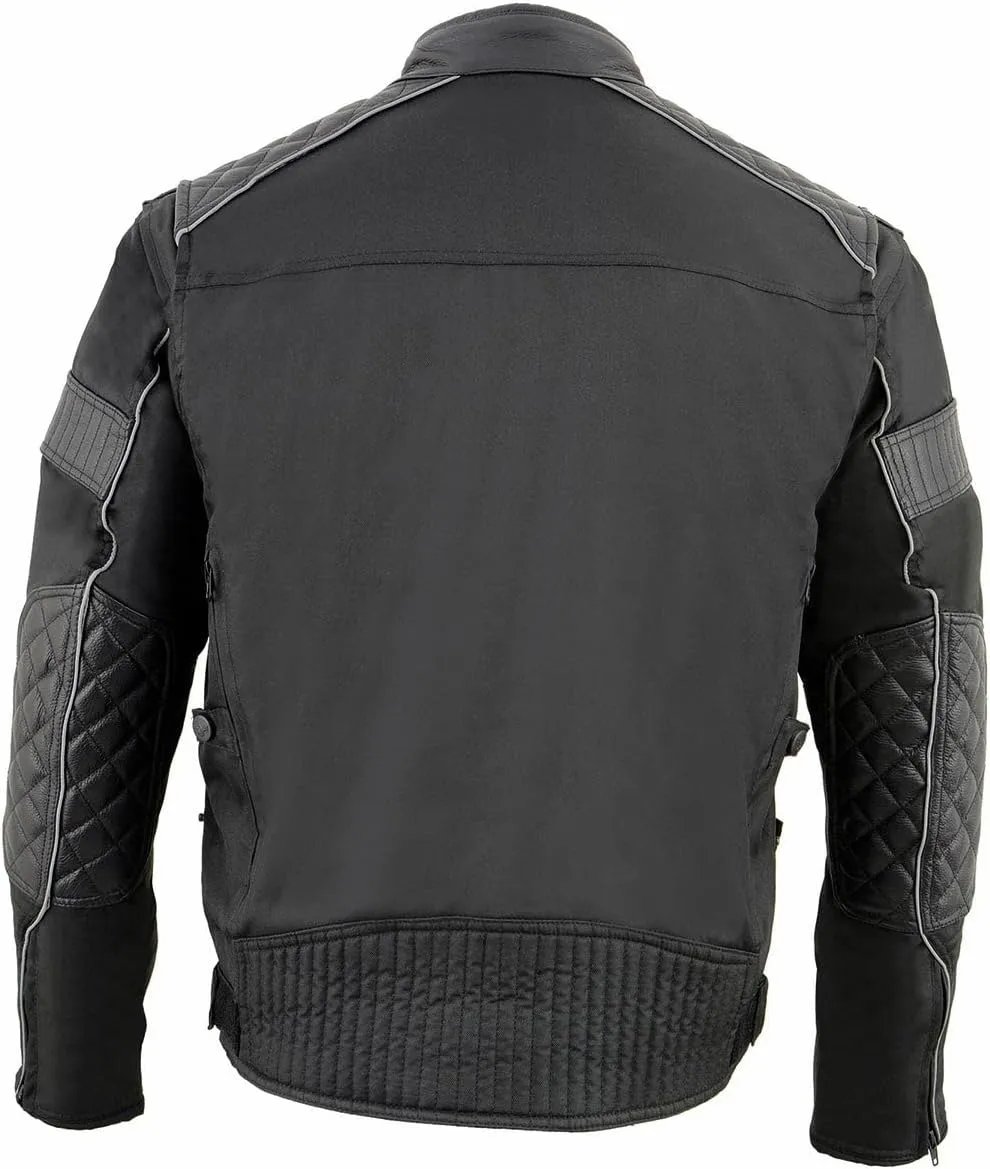 Milwaukee Leather Men's Armored Textile Motorcycle Rider Jacket-Year Round Wear - Large - Large