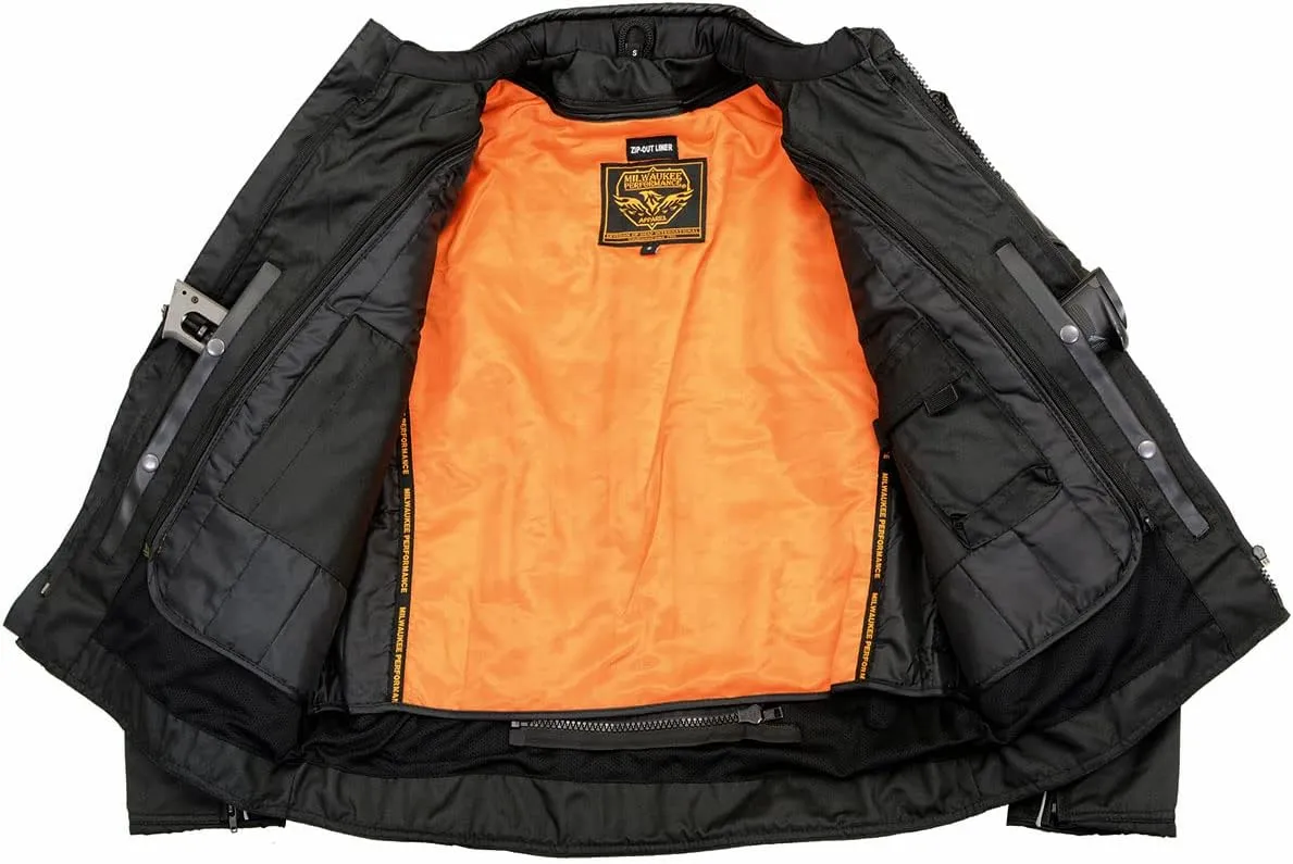 Milwaukee Leather Men's Armored Textile Motorcycle Rider Jacket-Year Round Wear - Large - Large