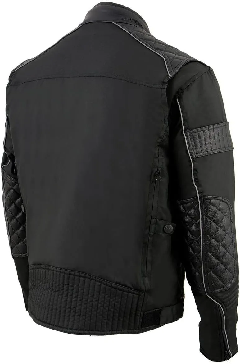 Milwaukee Leather Men's Armored Textile Motorcycle Rider Jacket-Year Round Wear - Large - Large