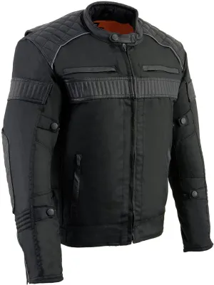 Milwaukee Leather Men's Armored Textile Motorcycle Rider Jacket-Year Round Wear - Large - Large