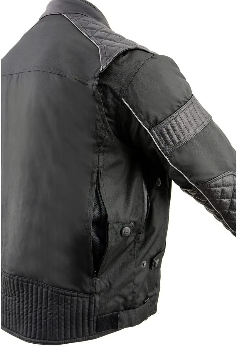 Milwaukee Leather Men's Armored Textile Motorcycle Rider Jacket-Year Round Wear - Large - Large