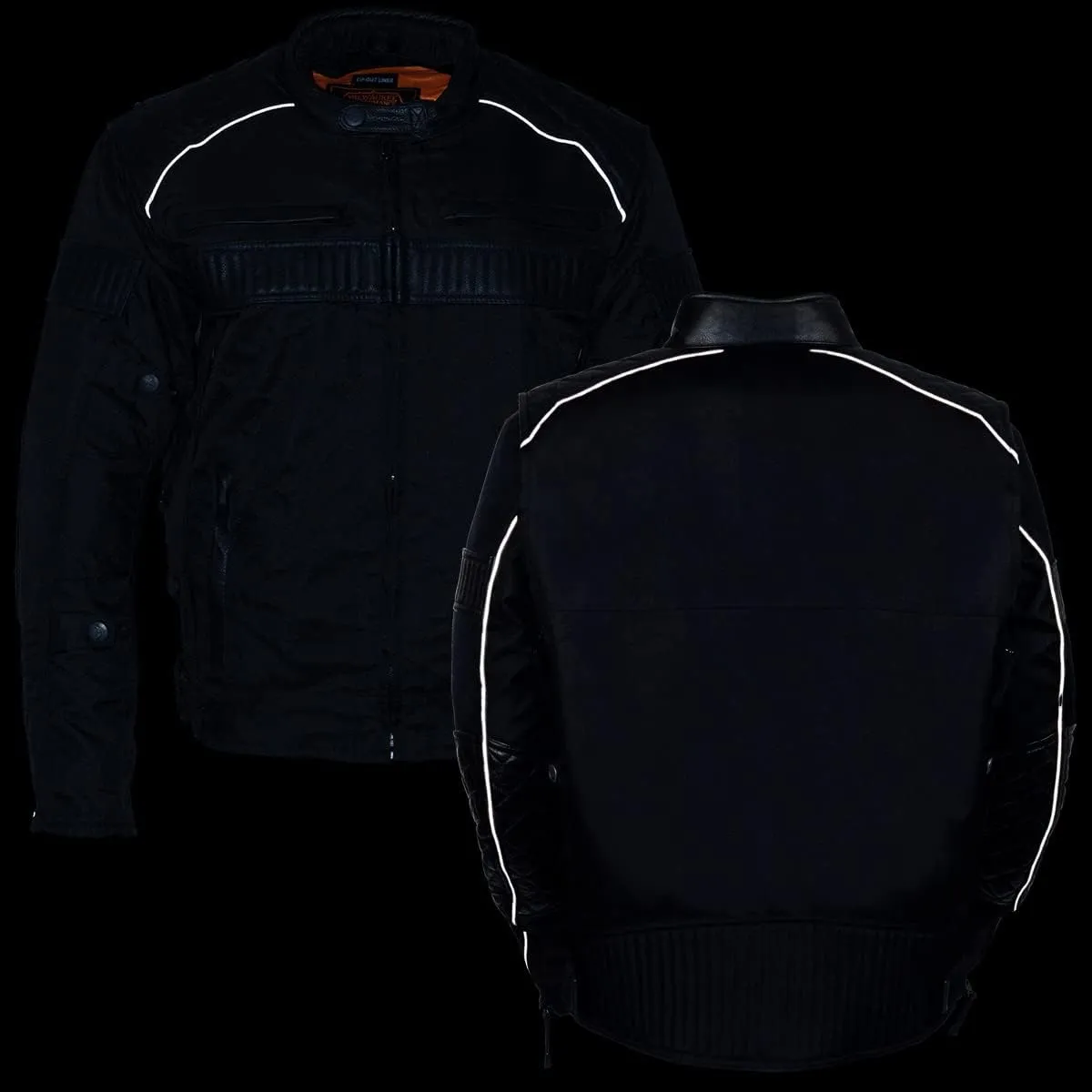 Milwaukee Leather Men's Armored Textile Motorcycle Rider Jacket-Year Round Wear - Large - Large